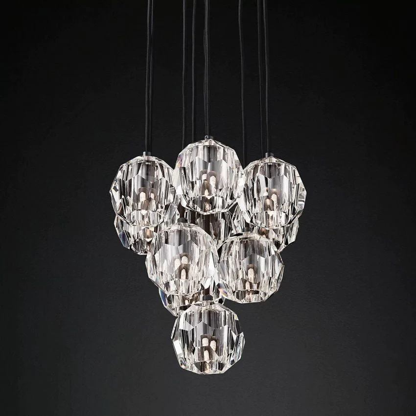 Boule De Crystal Ball Cluster Chandelier D14" Luxury Decorative Lighting Fixture