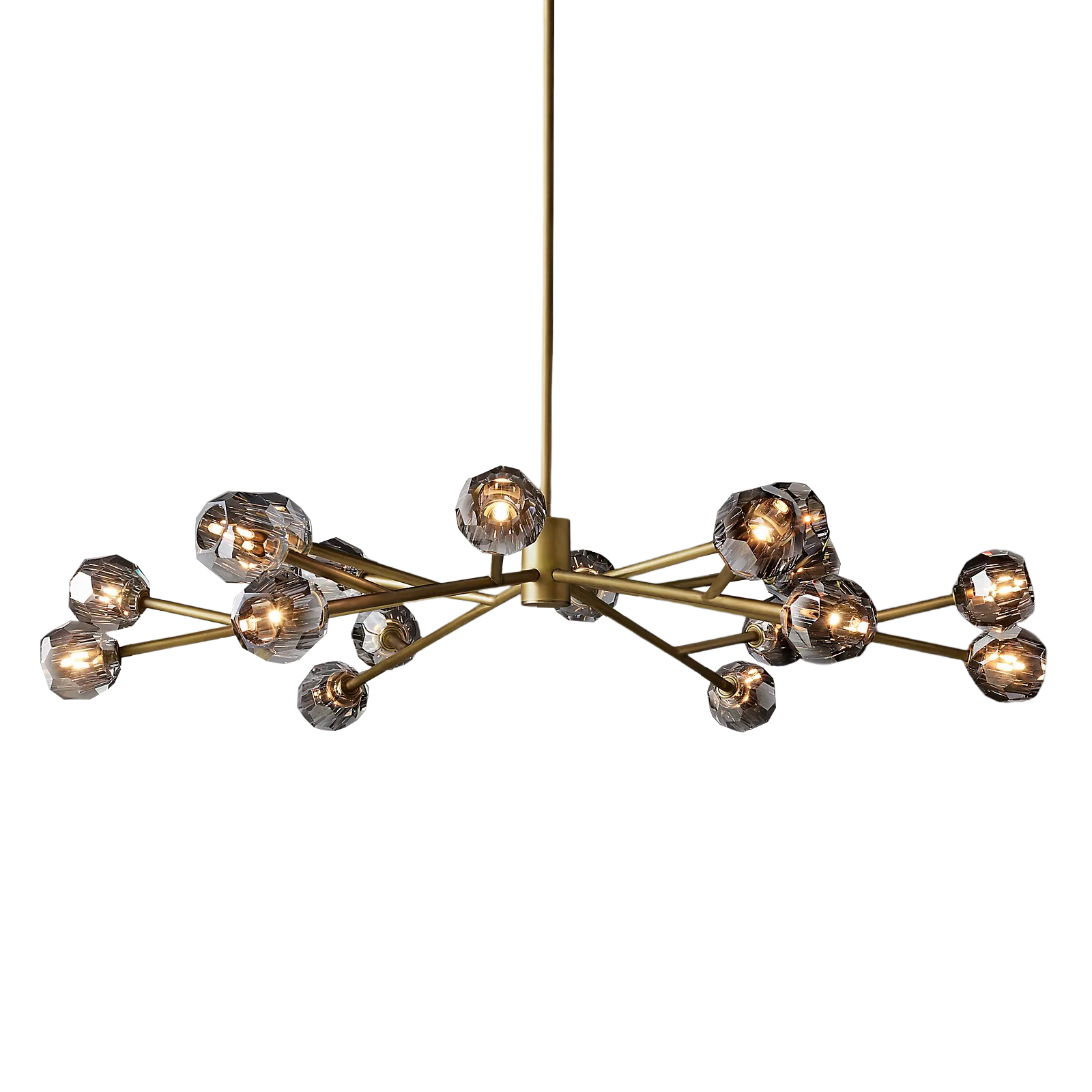 Boule De Cristal Smoke Glass Ball Luxury Modern Round Chandelier Lighting 60"