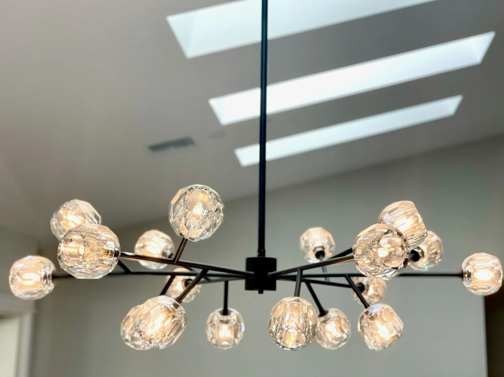 Boule De Cristal Clear Glass Ball Modern Round Chandelier Lighting 48"
