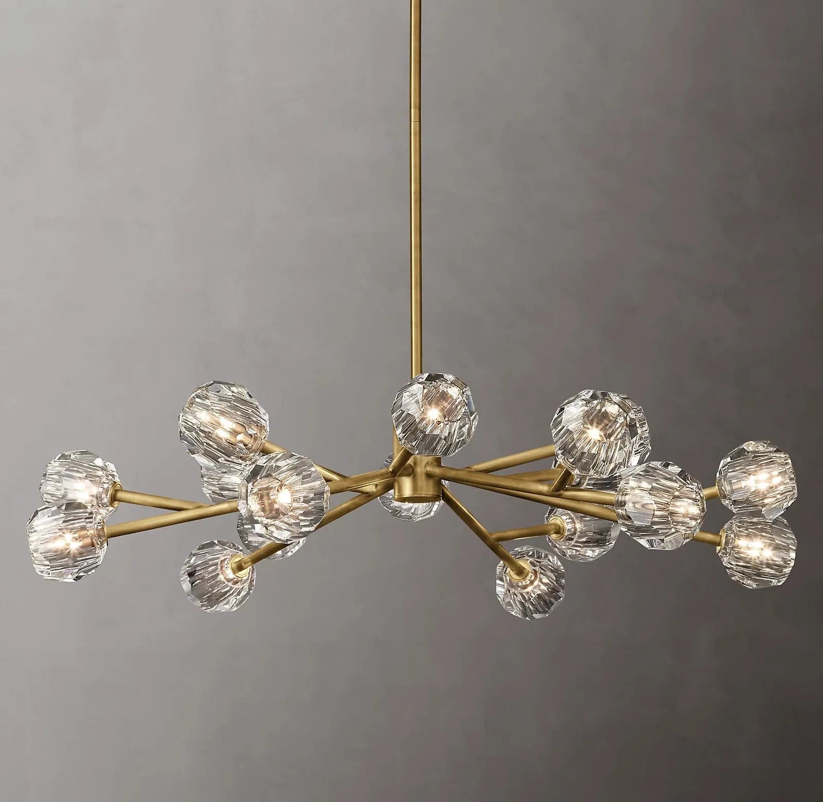 Boule De Cristal Clear Glass Ball Modern Round Chandelier Lighting 48"