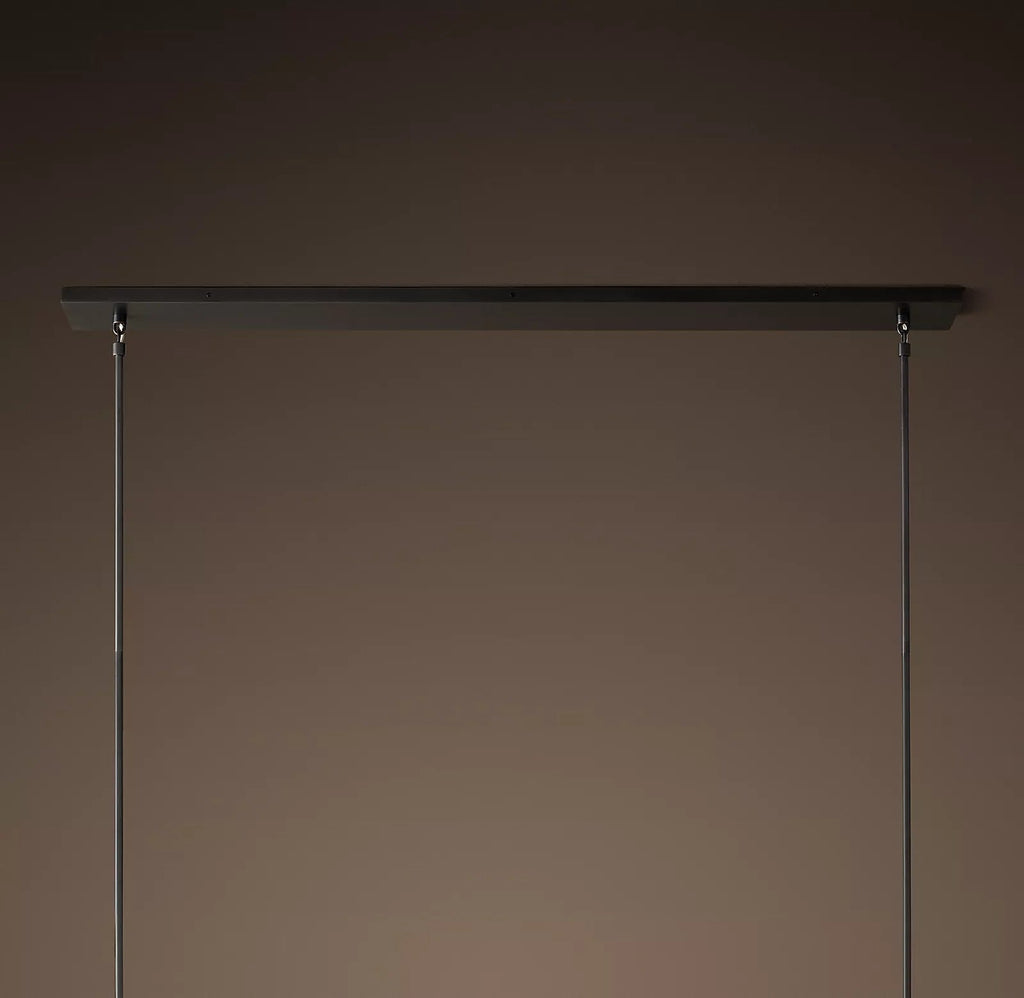 Boule De Cristal Clear Glass Minimalist Linear Elegant Chandelier 48" Lighting Fixture