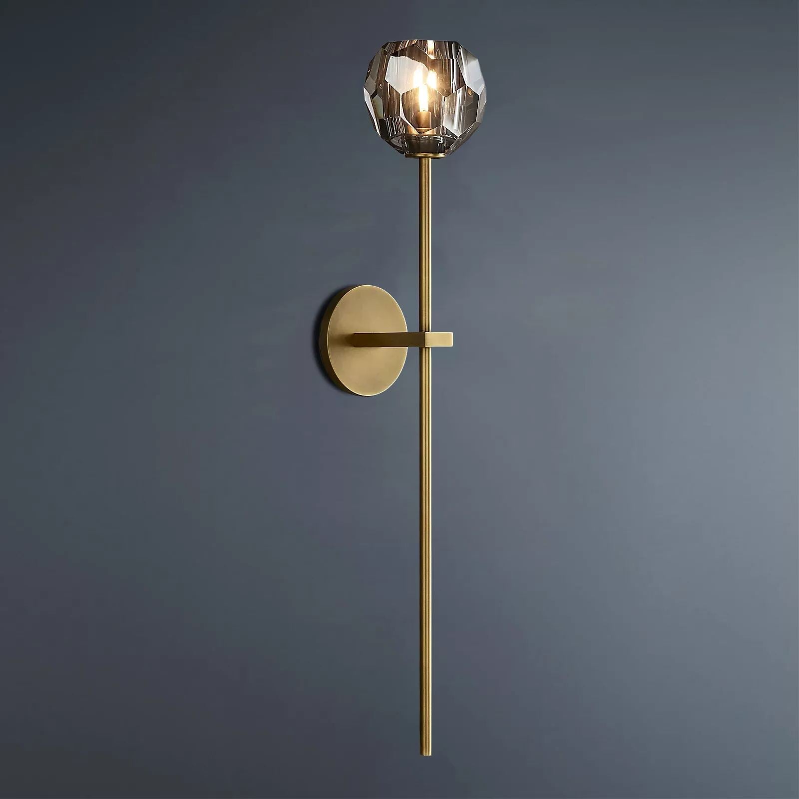 Boule De Crystal Ball Clear/Smoke Glass Grand Wall Sconce Modern Lighting