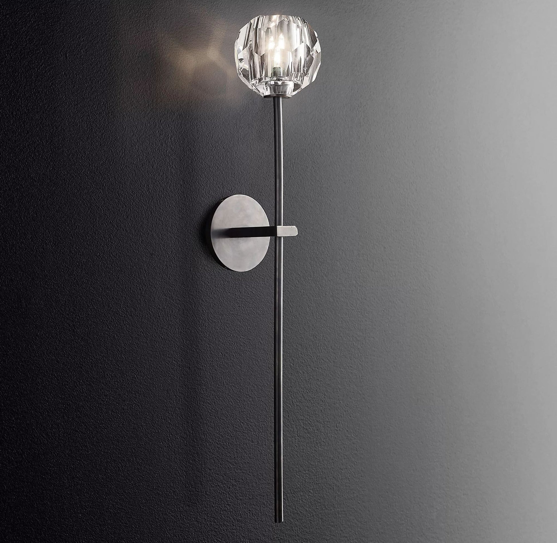 Boule De Crystal Ball Clear/Smoke Glass Grand Wall Sconce Modern Lighting