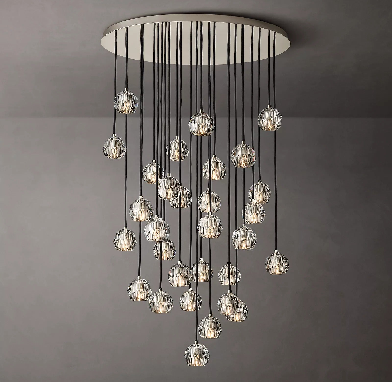 Boule De Cristal Clear Glass Ball Round Cluster Chandelier Elegant Lighting 40"