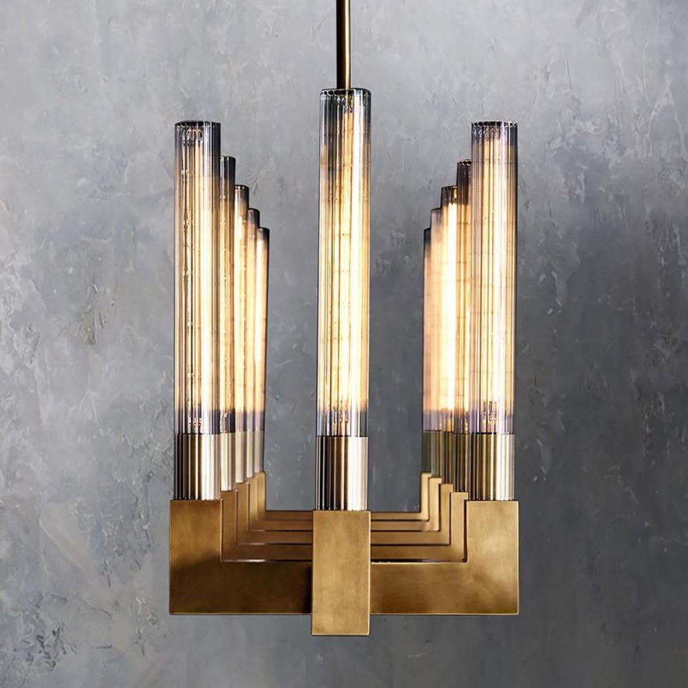 Cannele Candlestick Elegant Linear Chandelier Lights 67"