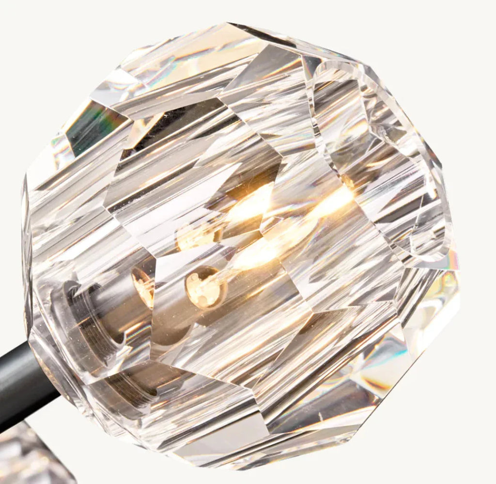 Boule De Cristal Clear Glass Round Chandelier Lighting 24" Elegant Ceiling Light