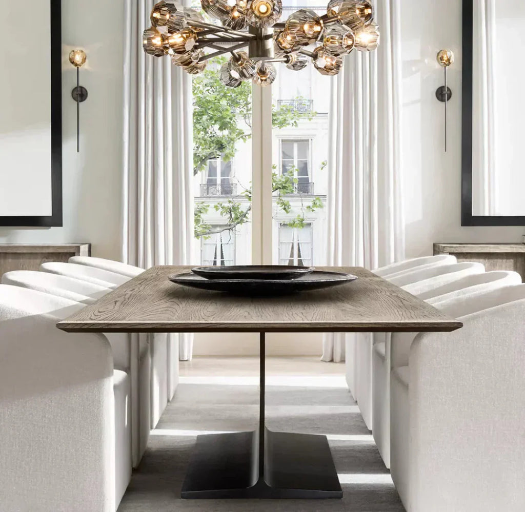 Boule De Cristal Clear Glass Round Chandelier Lighting 24" Elegant Ceiling Light