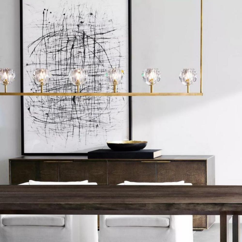 Boule De Clear Cristal Linear Chandelier Lighting Modern Decorative 60"