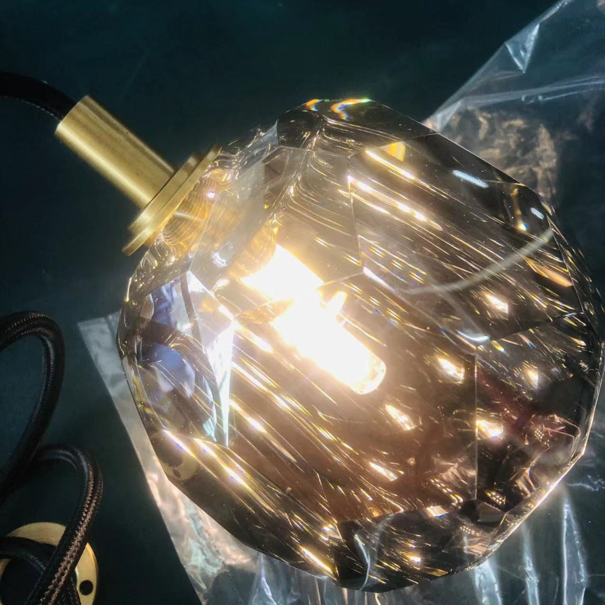 Boule De Cristal Smoke Glass Ball Luxury Modern Round Chandelier Lighting 60"
