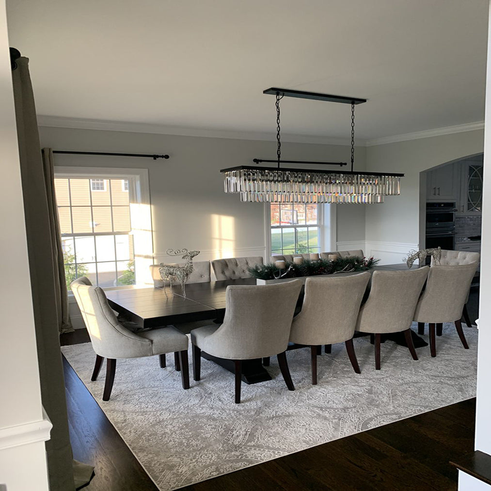 1920s Odeon Two-Tier Luxury Crystal Linear Chandelier Lighting for Dining Room