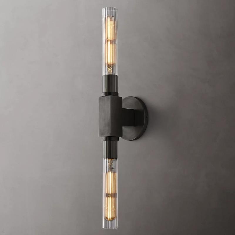 Cannele Double Head Candlestick Wall Sconce Light for Living Room