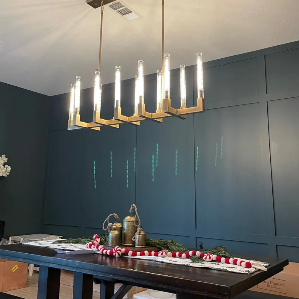 Cannele Candlestick Elegant Linear Chandelier Lights 67"