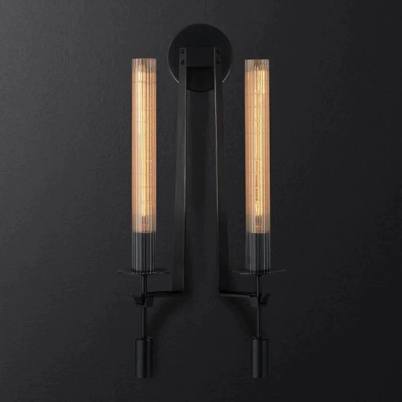 Cannele Double Wall Sconce Light for Hallway