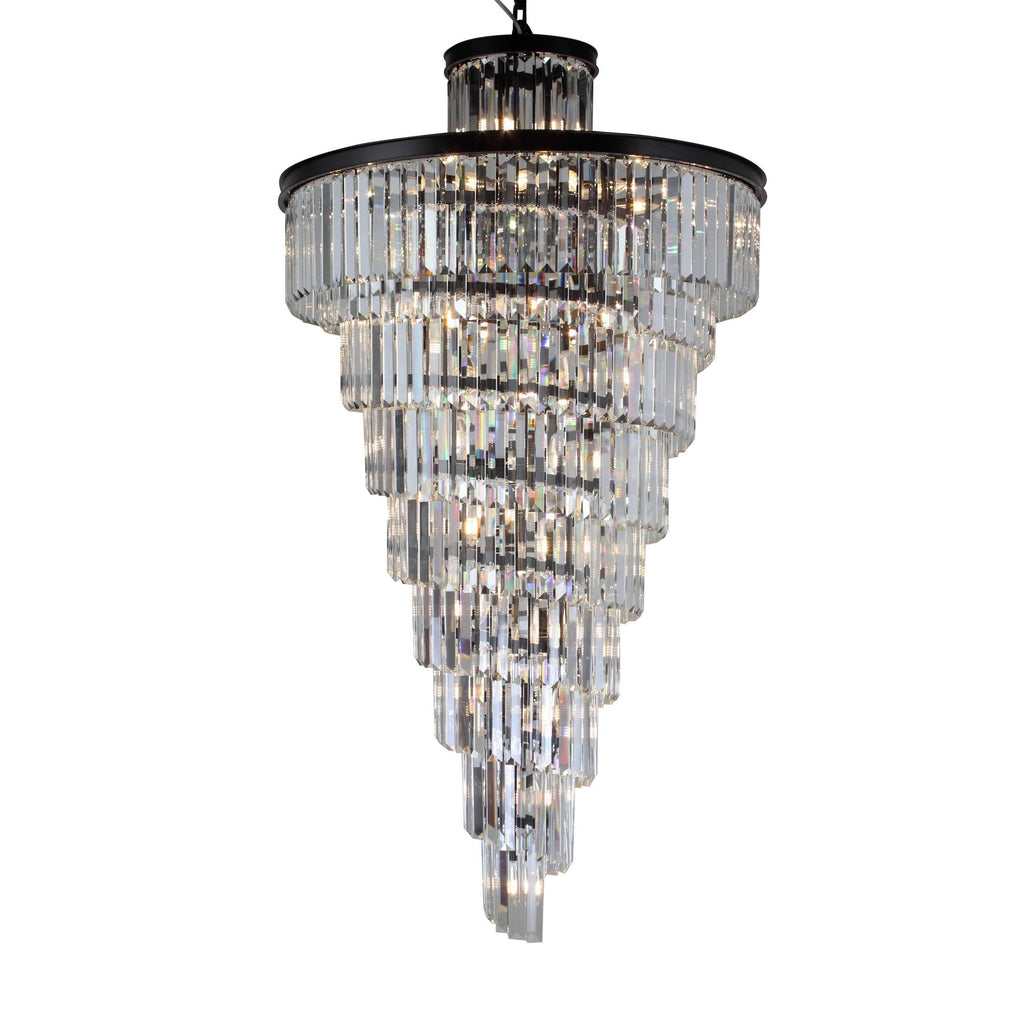 Luxury Odeon Spiral Layered Crystal Fringe Chandelier Artistic Lighting for Living Room