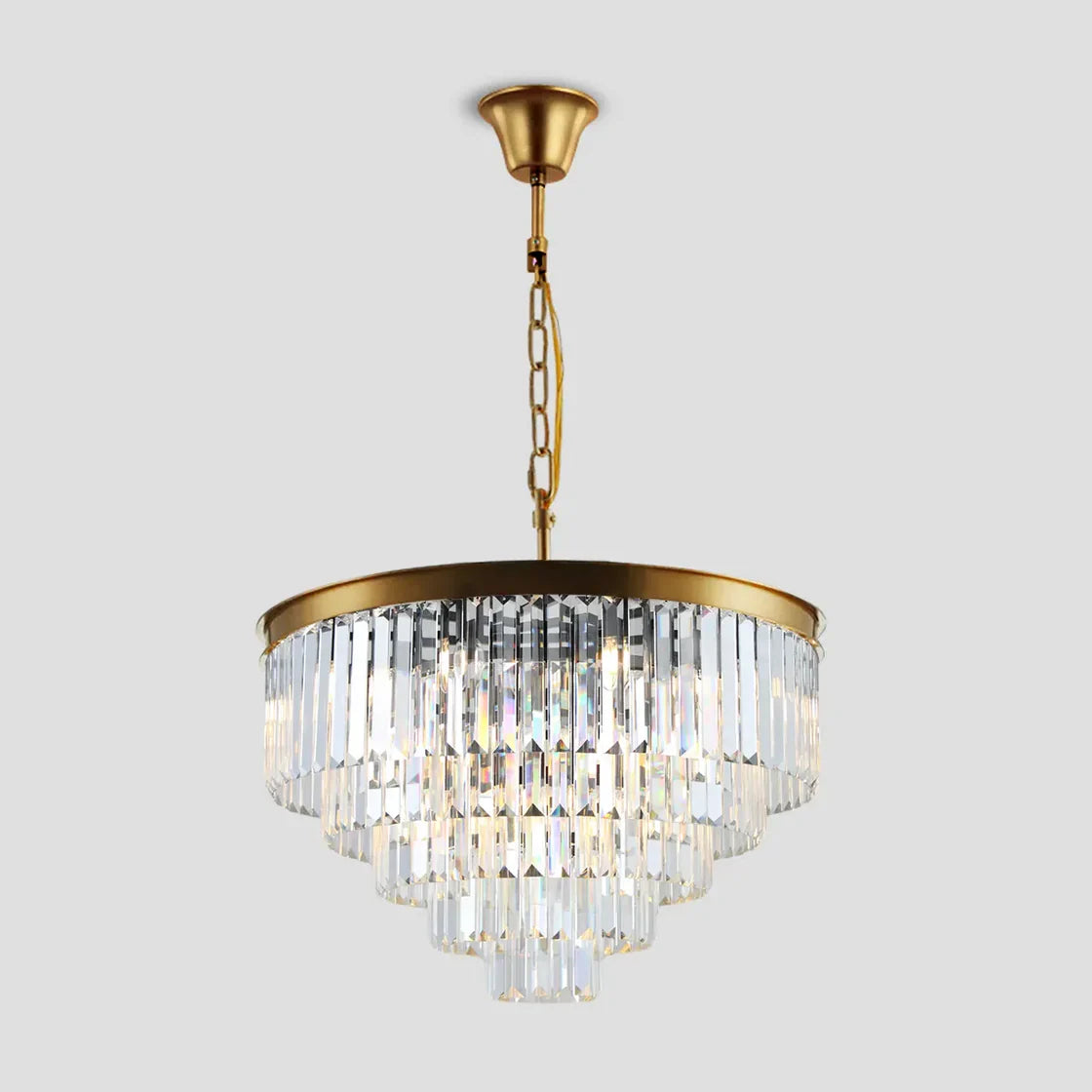 1920s Odeon Elegant Crystal Round Chandelier Lighting for Living Room
