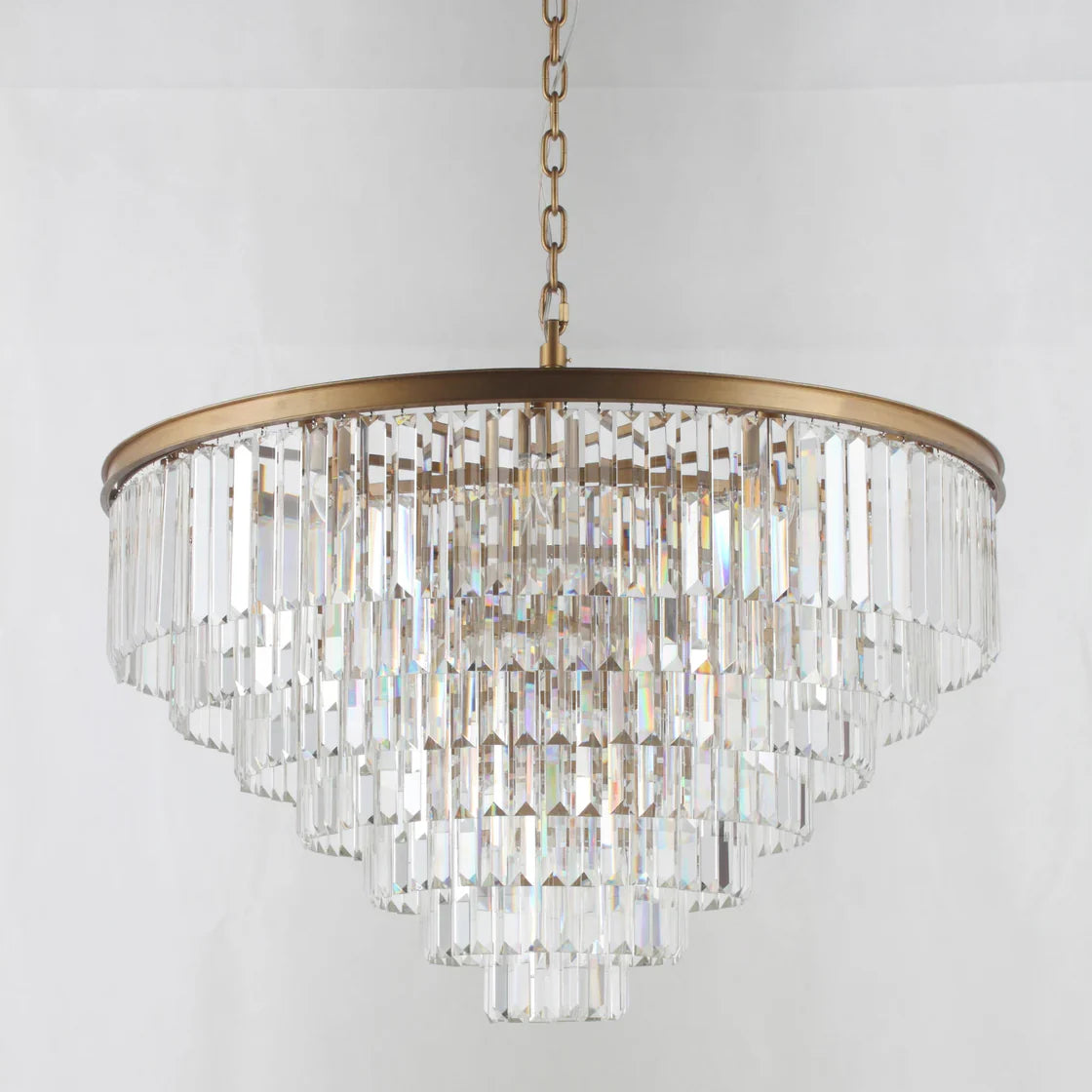 1920s Odeon Elegant Crystal Round Chandelier Lighting for Living Room