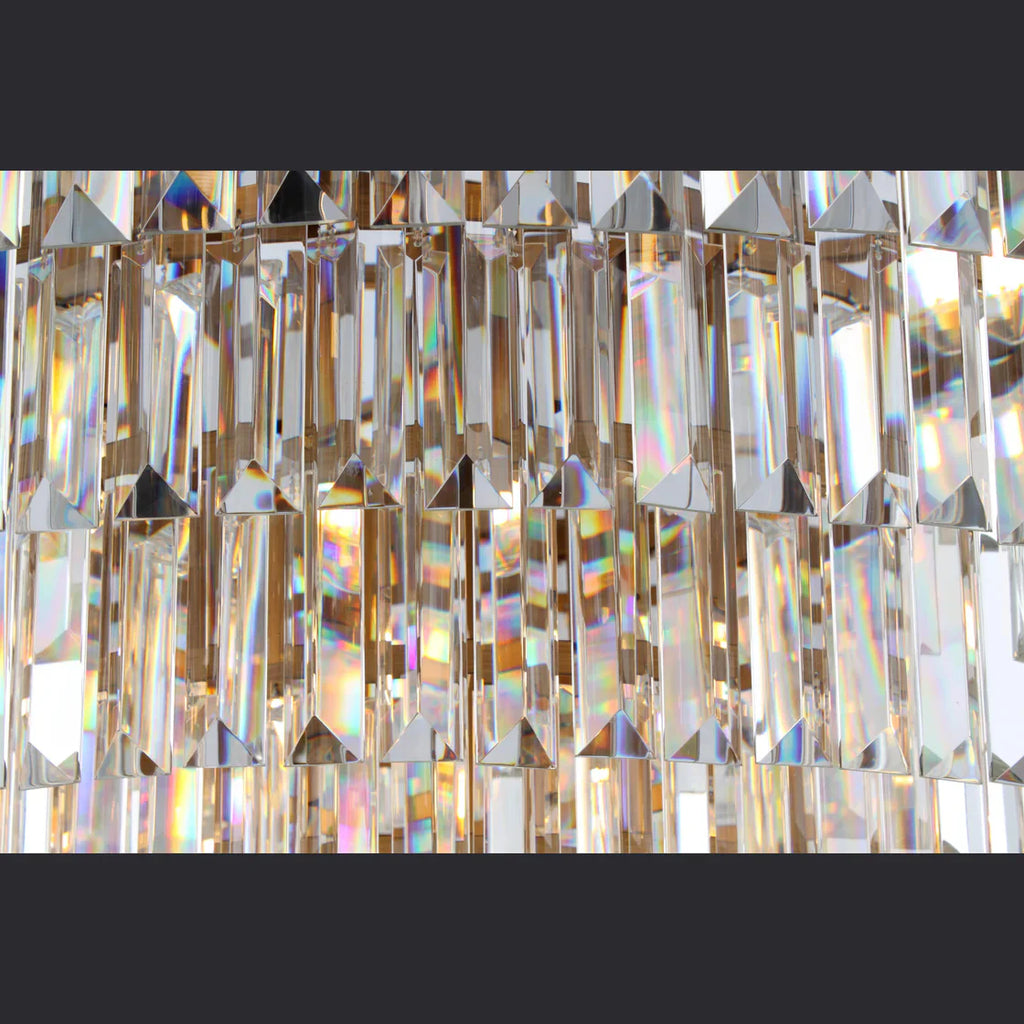 1920s Odeon Elegant Crystal Round Chandelier Lighting for Living Room