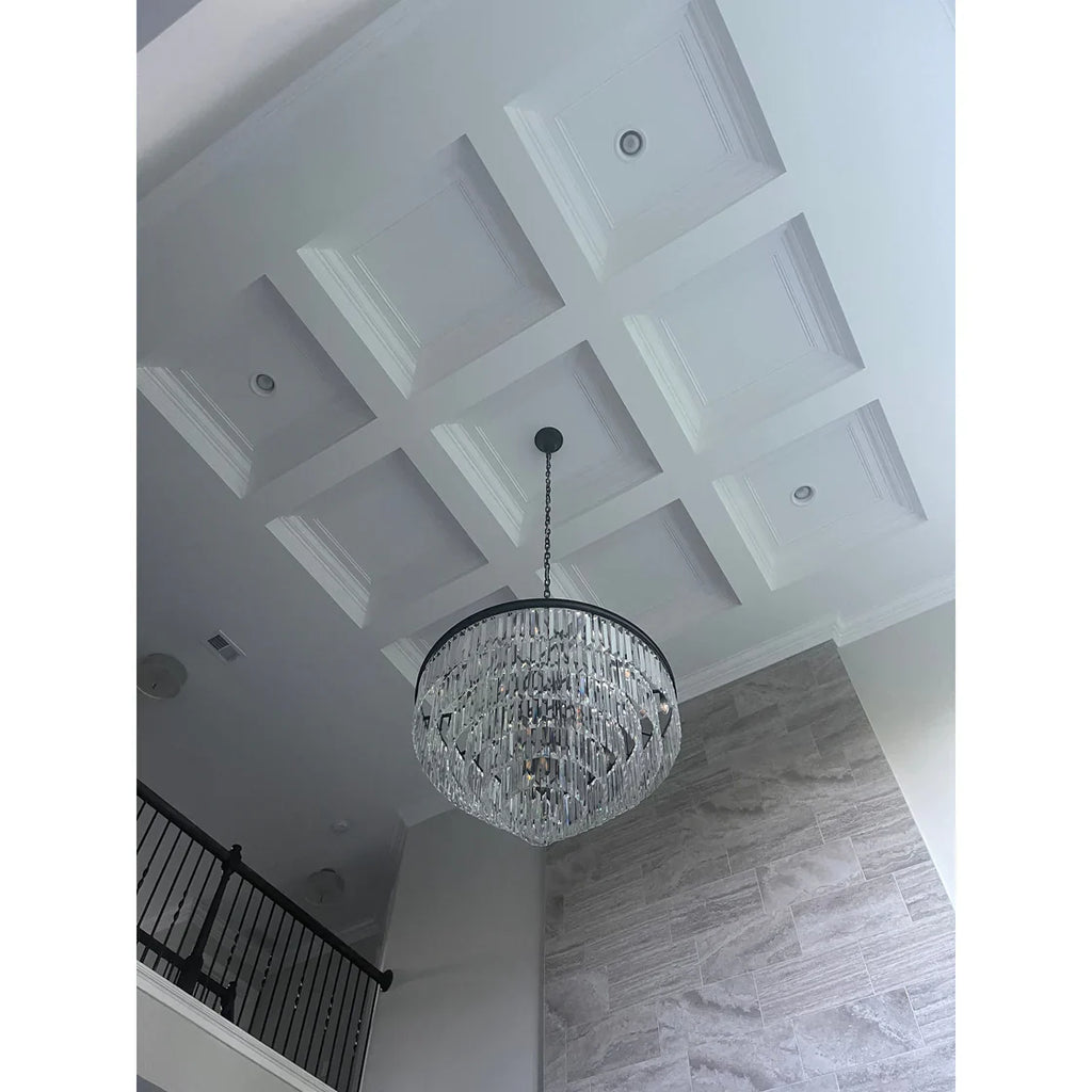 1920s Odeon Elegant Crystal Round Chandelier Lighting for Living Room