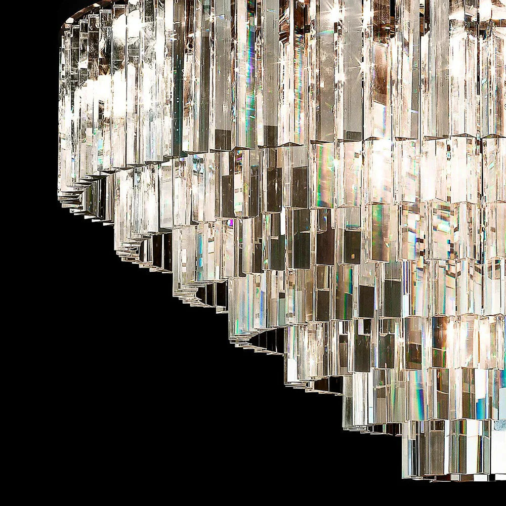 1920s Odeon Elegant Crystal Round Chandelier Lighting for Living Room