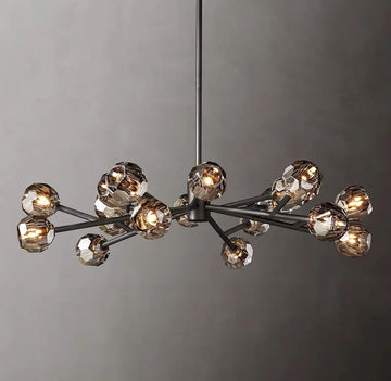 Boule De Cristal Smoke Glass Ball Contemporary Round Chandelier 48