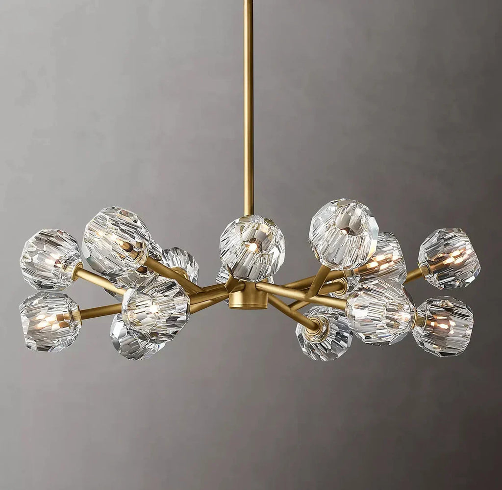 Boule De Cristal Glass Ball Modern Round Chandelier 36" Ceiling Light