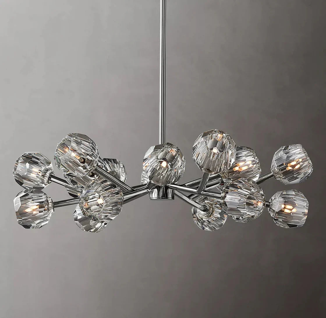 Boule De Cristal Glass Ball Modern Round Chandelier 36" Ceiling Light