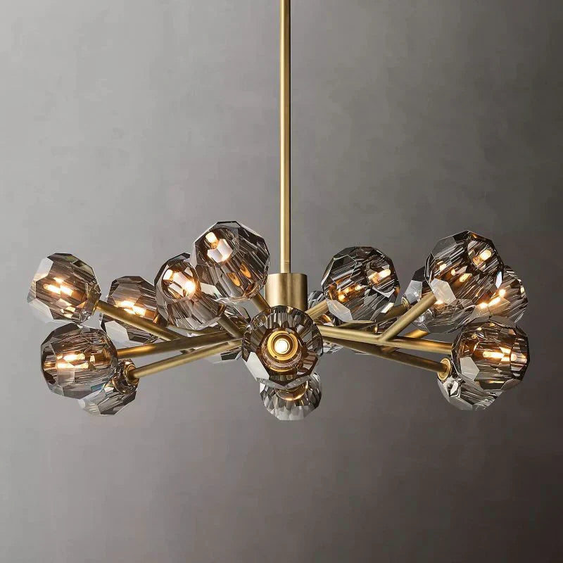 Boule De Cristal Glass Ball Modern Round Chandelier 36" Ceiling Light