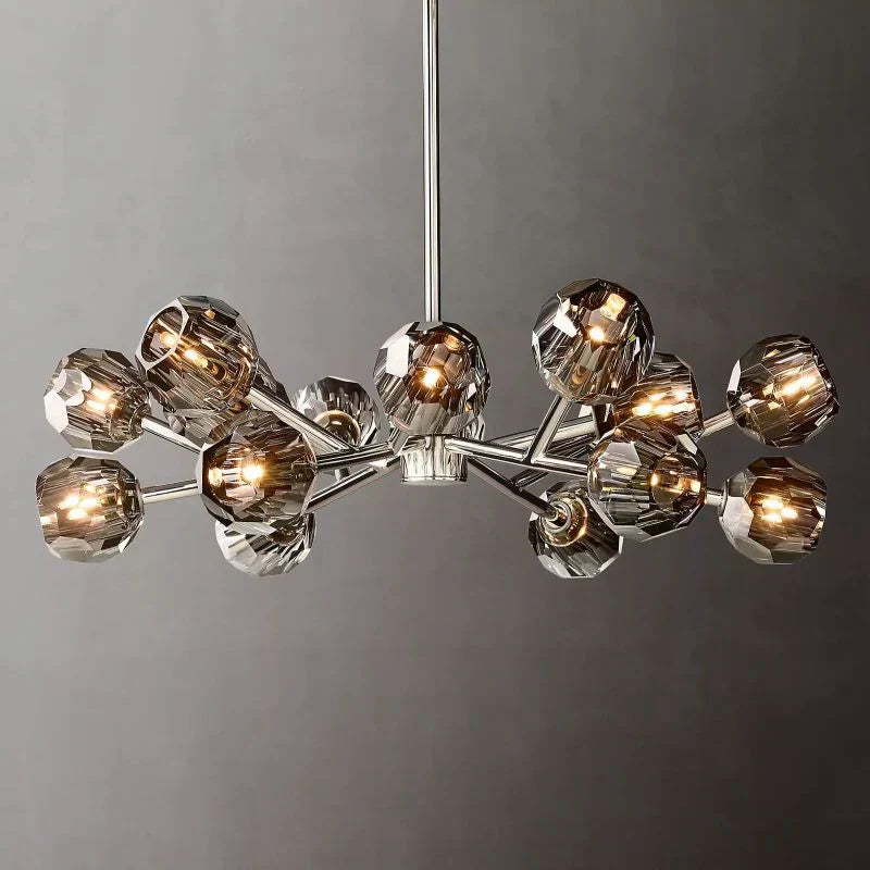 Boule De Cristal Glass Ball Modern Round Chandelier 36" Ceiling Light