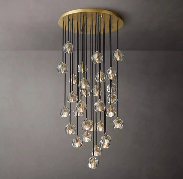 Luxury Boule De Cristal Smoke Glass Ball Round Cluster Chandelier Lighting 30