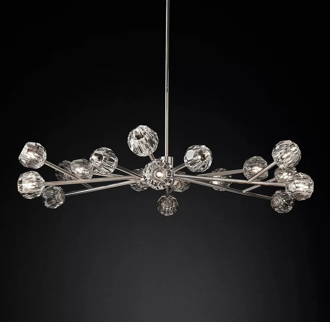Boule De Cristal Clear Glass Ball Modern Round Chandelier 60" Luxury Lighting