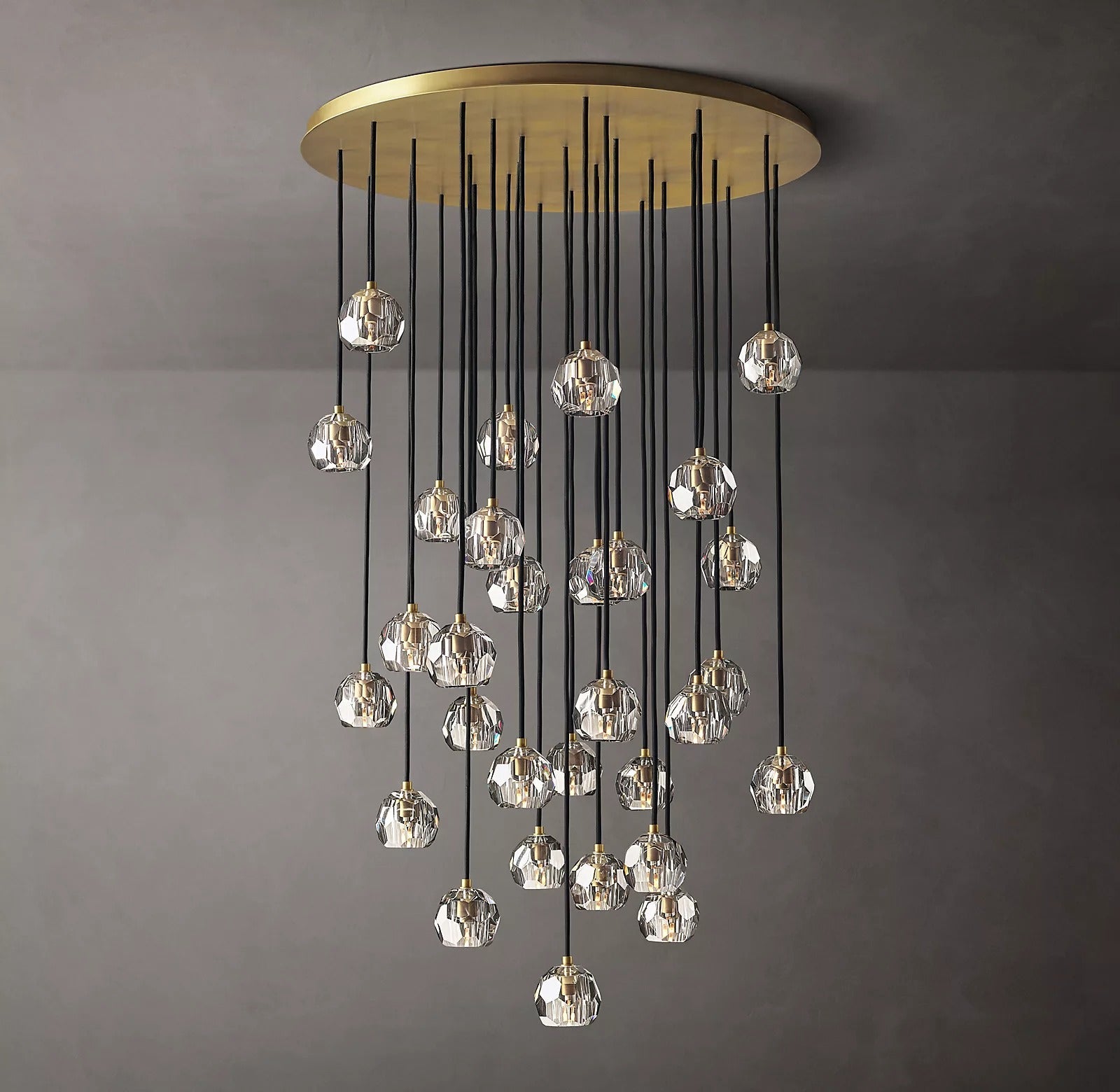 Boule De Cristal Clear Glass Ball Round Cluster Chandelier Elegant Lighting 40"