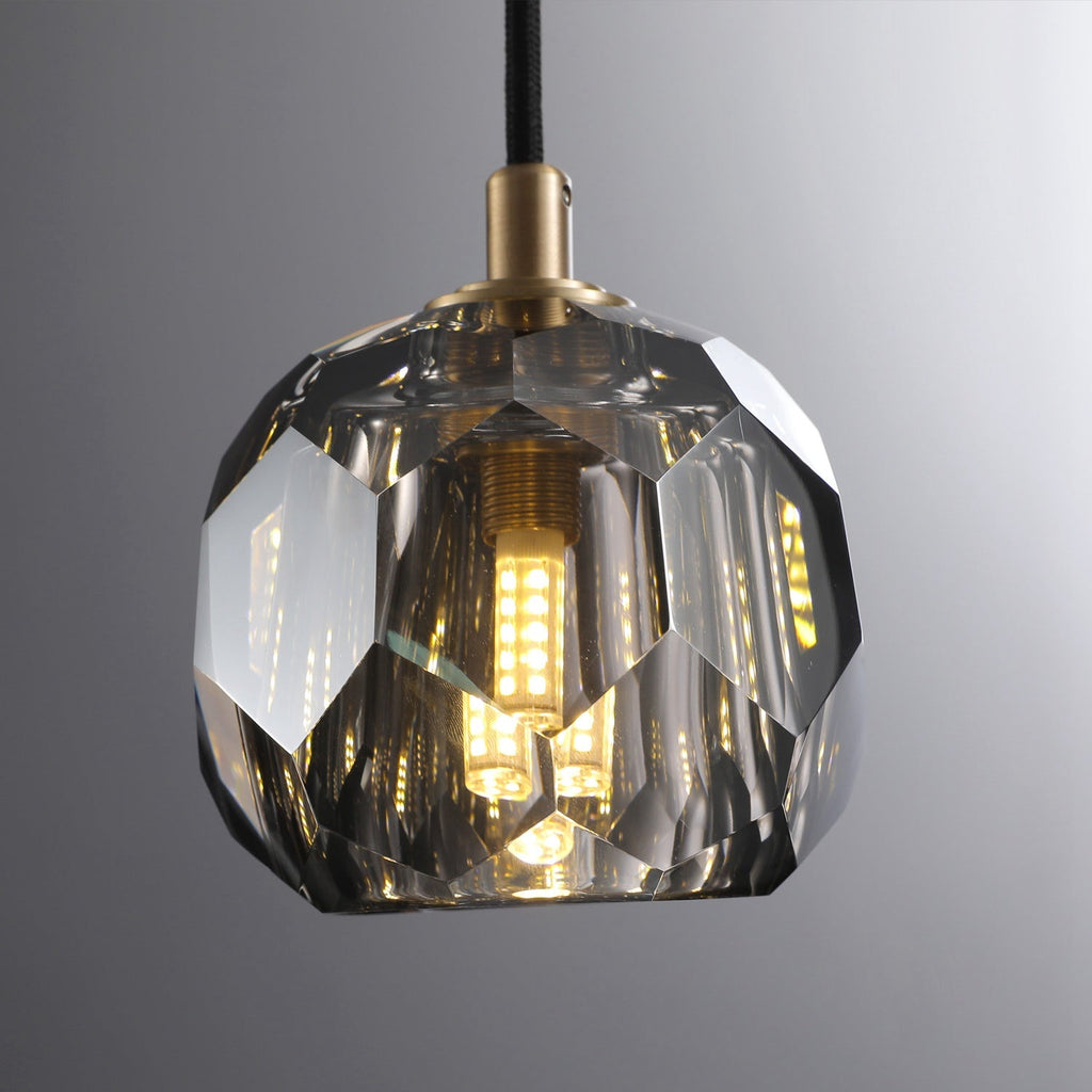 Boule De Clear/Smoke Glass Cord Pendant Light Modern Decorative Fixture