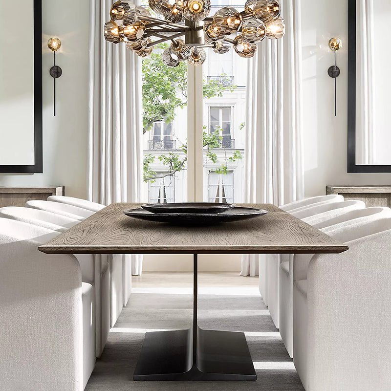 Boule De Cristal Smoke Glass Ball Modern Round Chandelier Lighting 24"