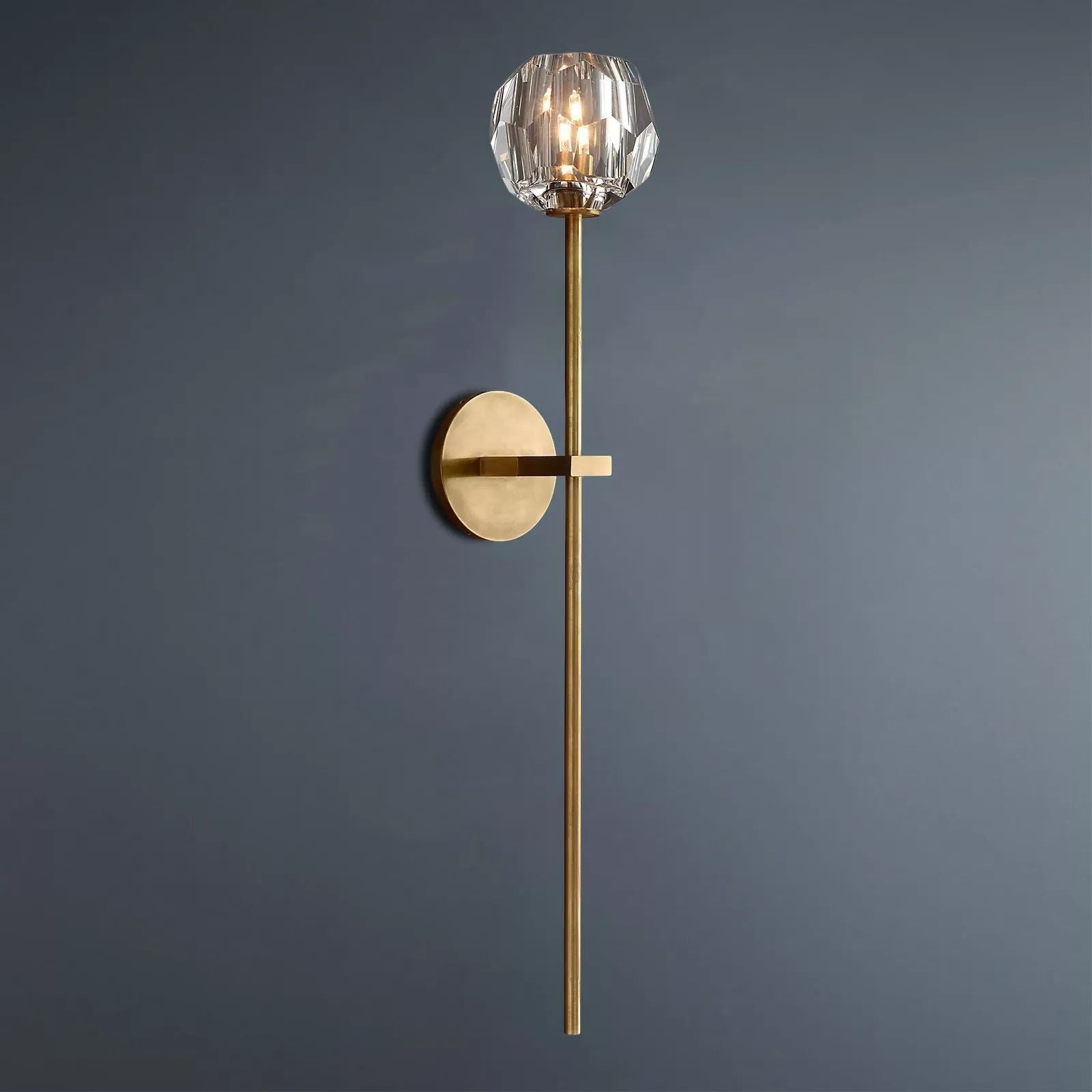 Boule De Crystal Ball Clear/Smoke Glass Grand Wall Sconce Modern Lighting
