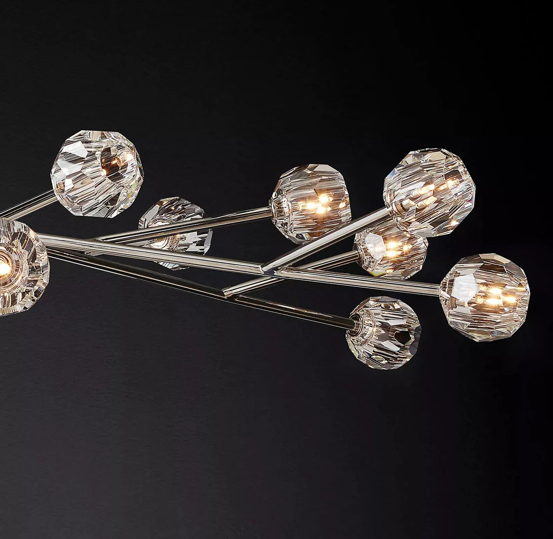 Boule De Cristal Clear Glass Ball Modern Round Chandelier 60" Luxury Lighting