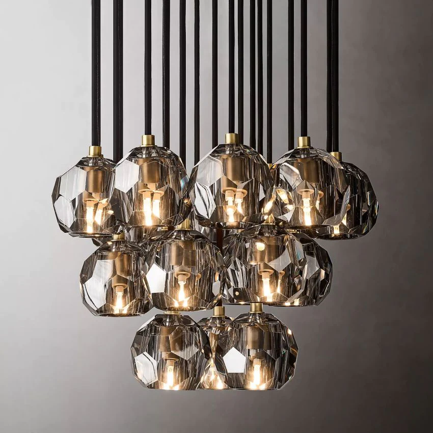 Boule De Crystal Ball Cluster Chandelier D19" Elegant Ceiling Light for Living Room