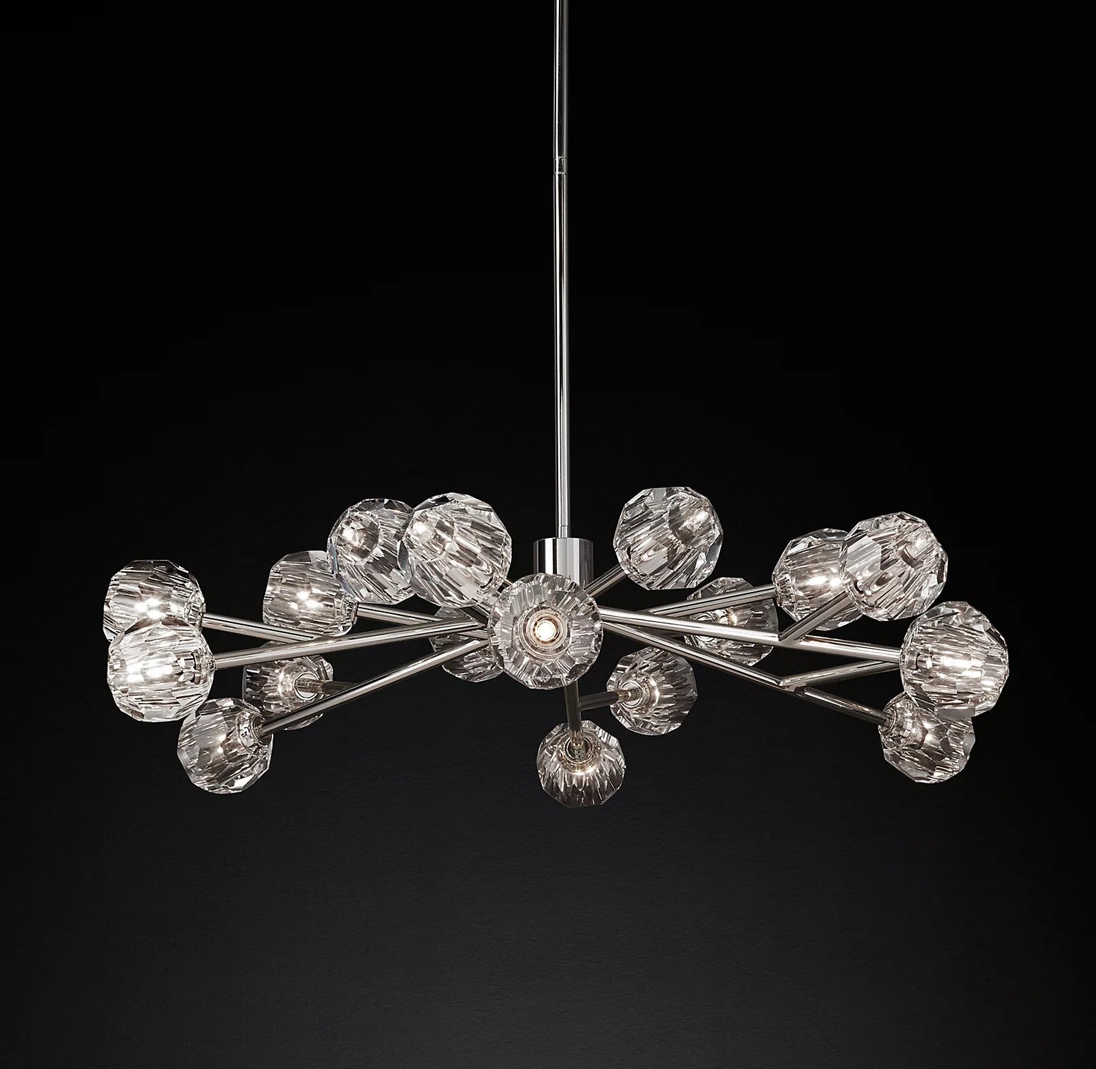 Boule De Cristal Clear Glass Ball Modern Round Chandelier Lighting 48"