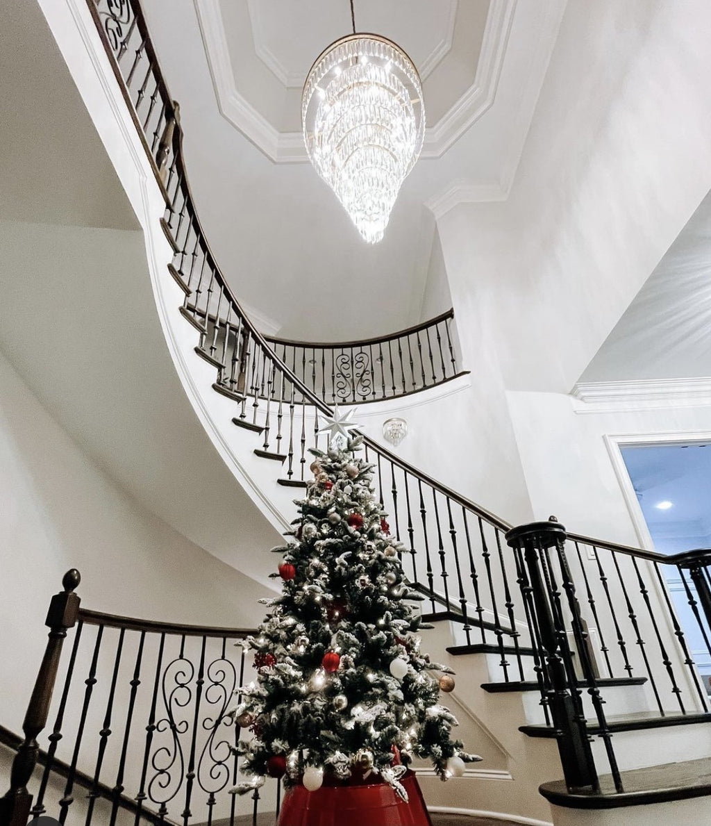 Luxury Odeon Spiral Layered Crystal Fringe Chandelier Artistic Lighting for Living Room