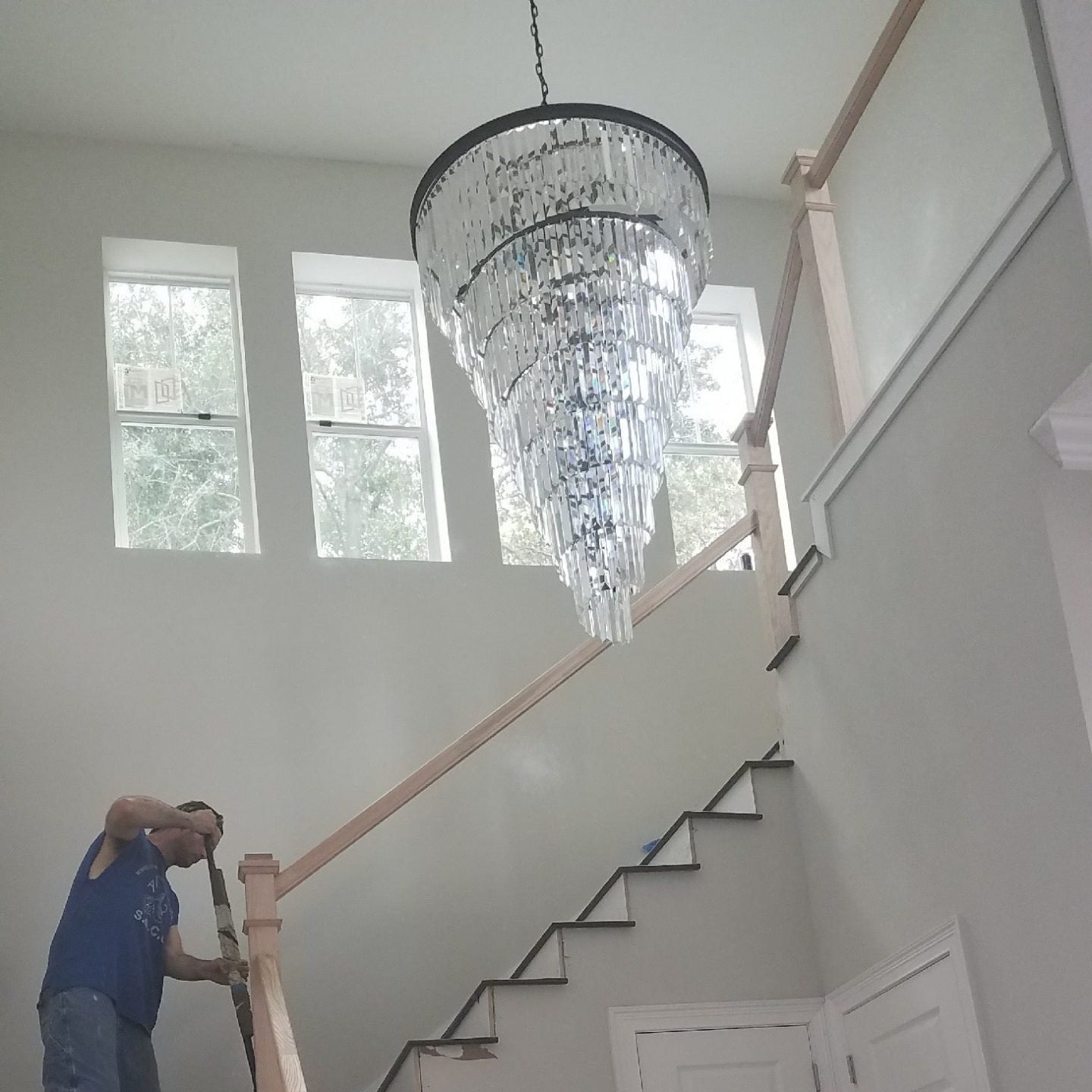 Luxury Odeon Spiral Layered Crystal Fringe Chandelier Artistic Lighting for Living Room