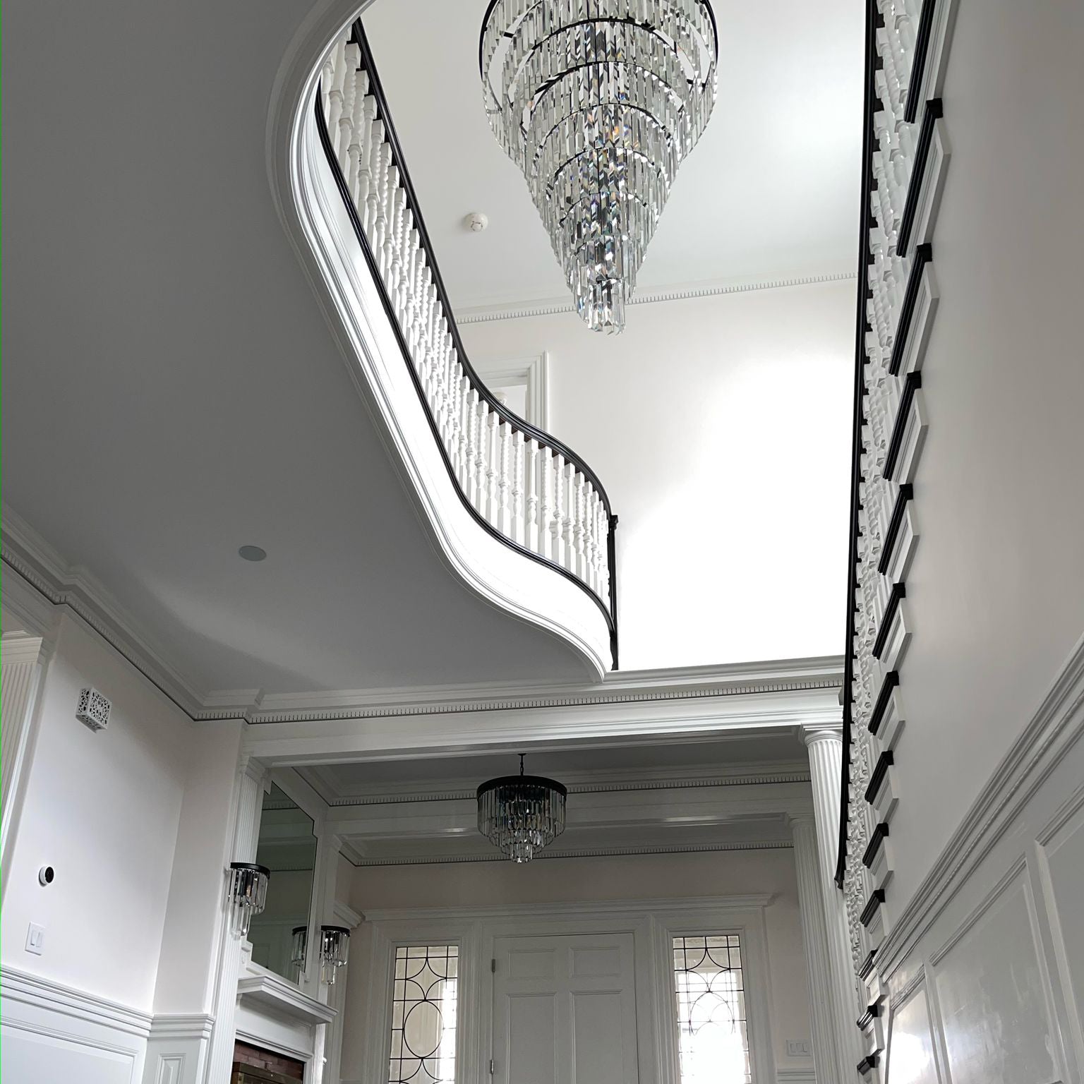 Luxury Odeon Spiral Layered Crystal Fringe Chandelier Artistic Lighting for Living Room