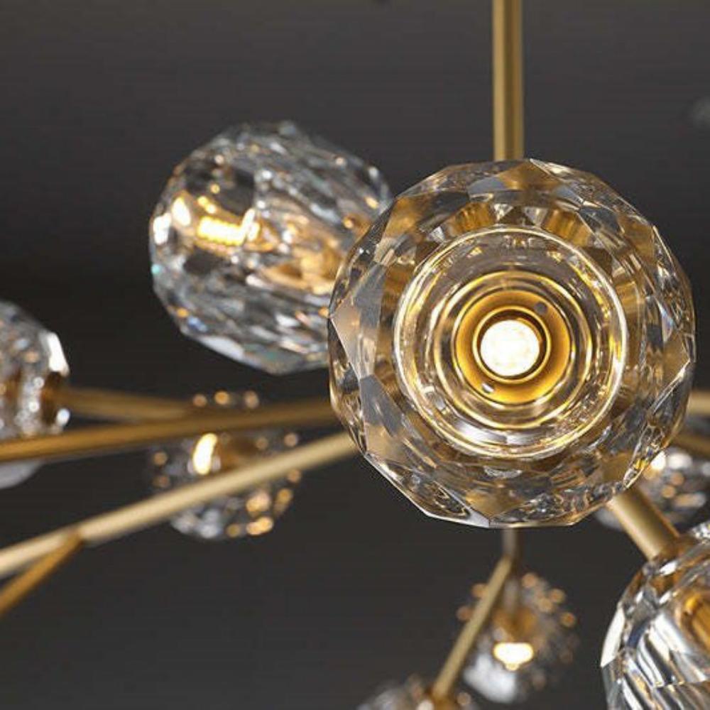 Boule De Cristal Clear Glass Ball Modern Round Chandelier Lighting 48"