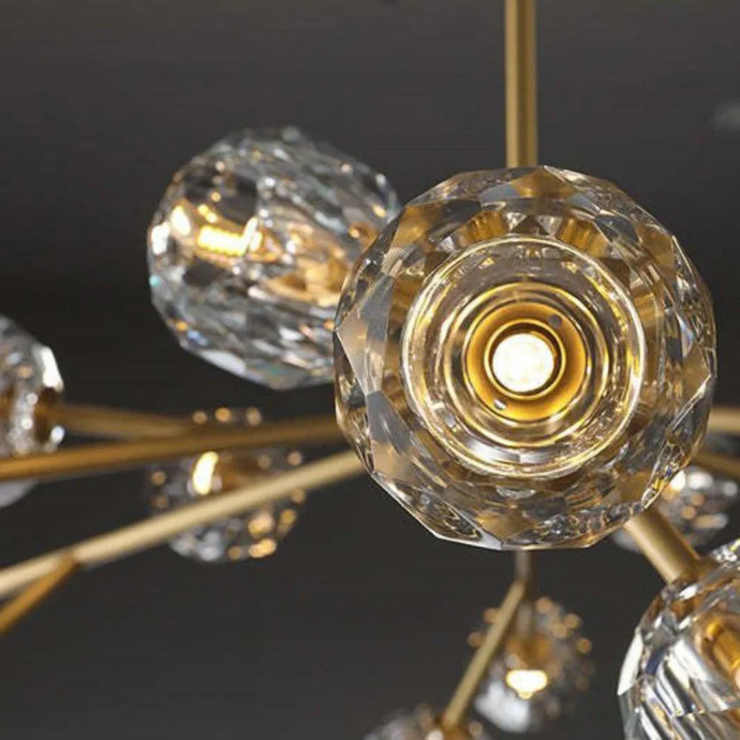 Boule De Cristal Clear Glass Ball Modern Round Chandelier 60" Luxury Lighting
